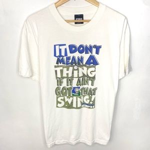 Vintage 90’s ESPN “It Don’t Mean A Thing” White Golf T Shirt Made In USA Large